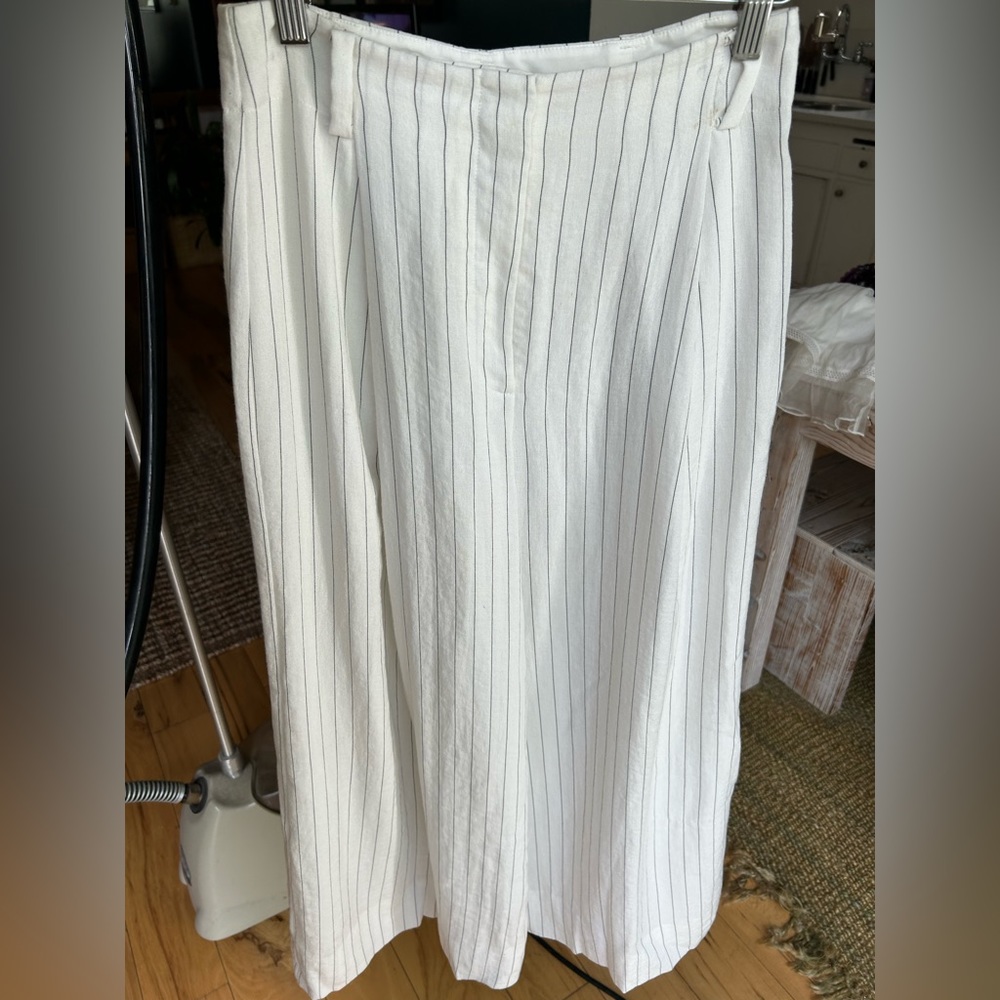 Rachel Zoe Pinstripe High Waisted Wide Leg Pants